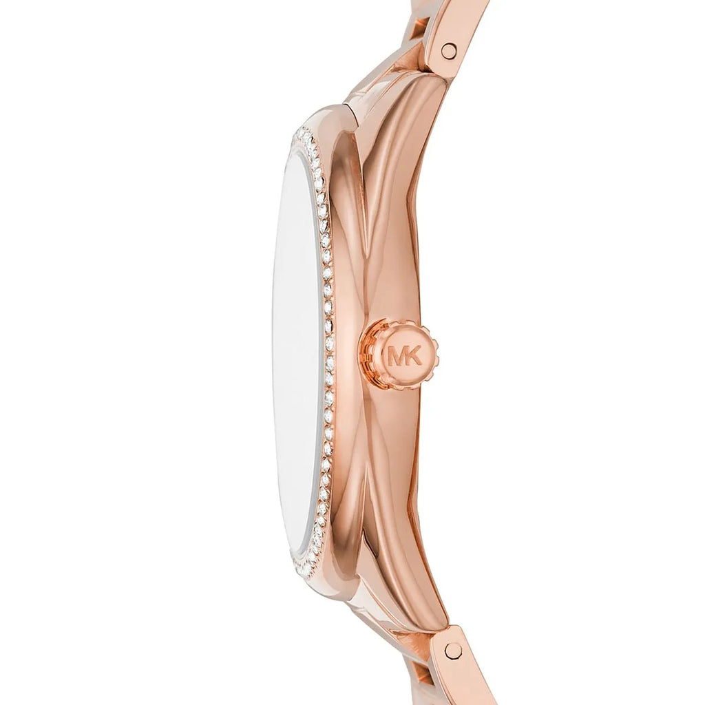 MICHAEL KORS Mini Janelle Pavé Rose Gold-Tone Watch mk7097